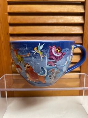 Disney Blue Ceramic Mug with Multicolor Character Accents